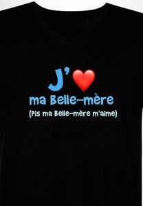 « J’❤️ ma belle-mere (ma belle-mere m’aime) » T-shirt homme