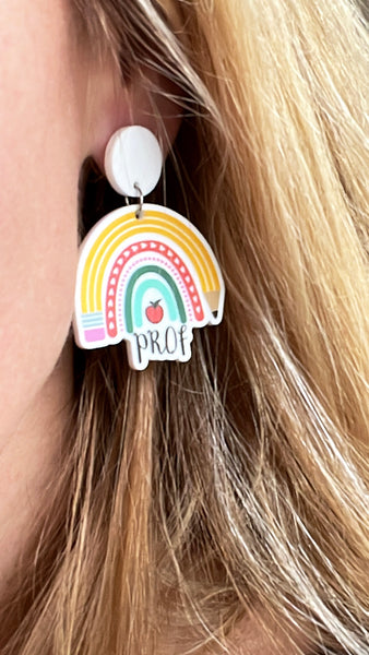 Boucle d’oreille « PROF » 🌈 livraison incluse