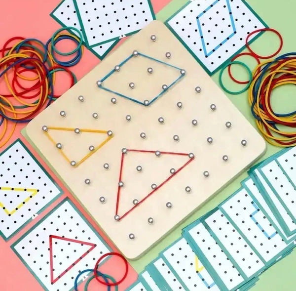 Le jeu de motricité fine bois et élastiques des Massi-Long 15X15 cm 4ans + préécriture