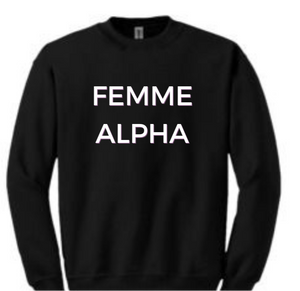 FEMME ALPHA crew neck coton ouate noir