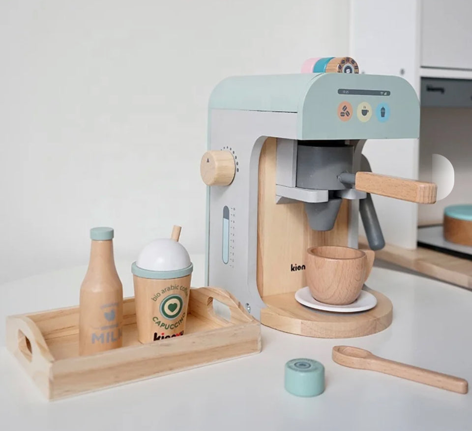 La machine à café « fancy » en bois pastel *boite abîmée jeu en parfait etat*