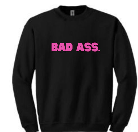 BAD ASS crew neck coton ouate noir