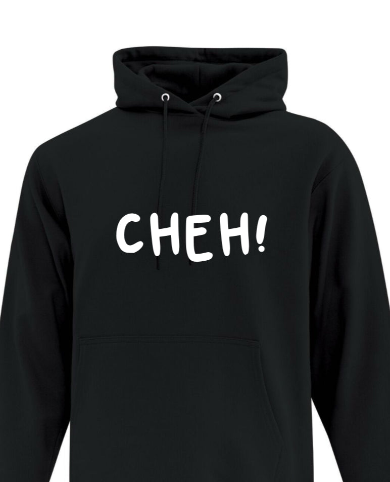 CHEH! coton ouate  HOODIE ENFANT-ADO-ADULTE noir UNISEXE