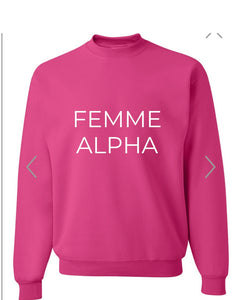 FEMME ALPHA rose  crew neck coton ouate noir