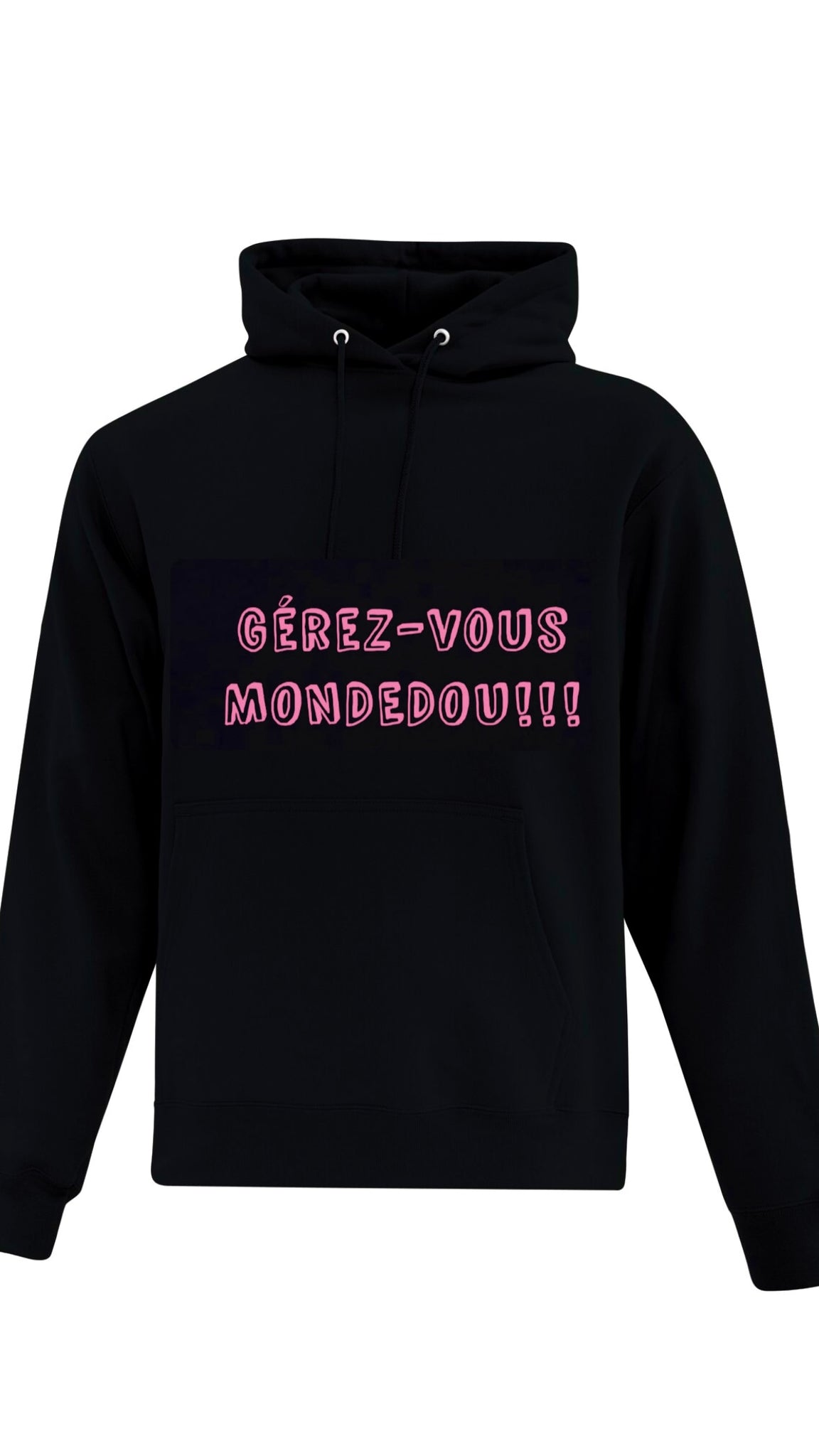 GEREZ-VOUS MONDEDOU Coton ouaté HOODIE noir CAPUCHE *