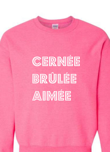 Cerné-brulée-aimée ouate Col rond rose sec UNISEXE