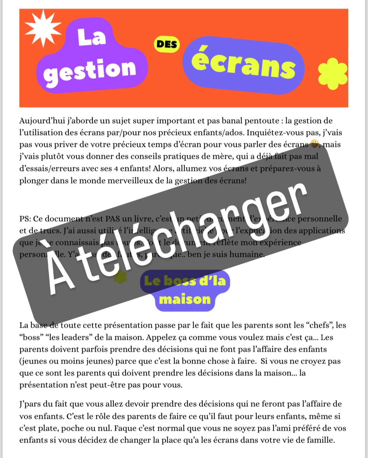 La gestion des écrans document 12 pages dernière version