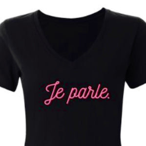 JE PARLE. T-shirt femme col en V