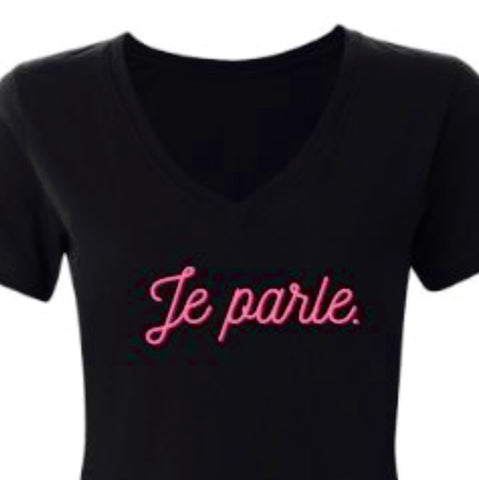 JE PARLE. T-shirt femme col en V