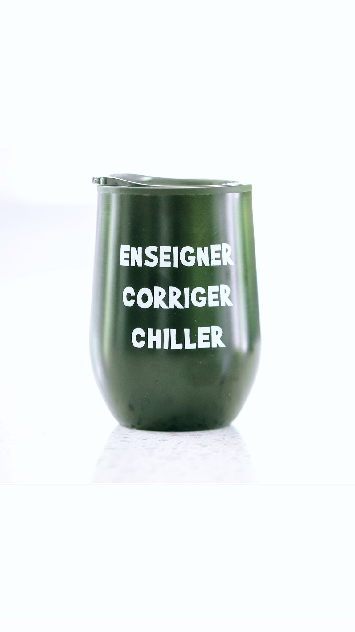 Verre à vin ou café métal ENSEIGNER CORRIGER CHILLER! Garde chaud ou froid