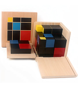 Le gros cube Montessori en bois 4 couleurs 🟡🔴⚫️🔵