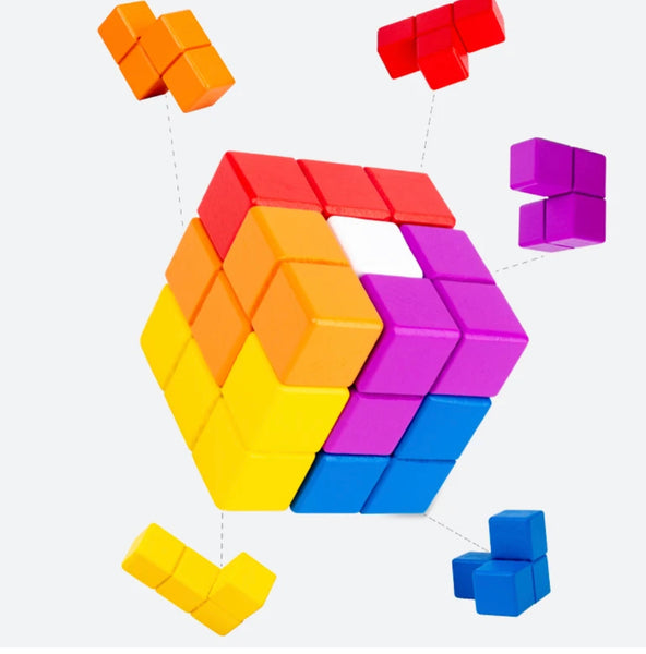 Cube puzzle logique de Ricci 🟪🟦🟧 5-99ans