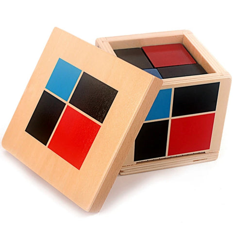 Le cube MOYEN Montessori en bois 3 couleurs 🔴⚫️🔵 4ans+