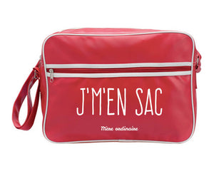 Sac style vinyle rouge « J’MEN SAC »