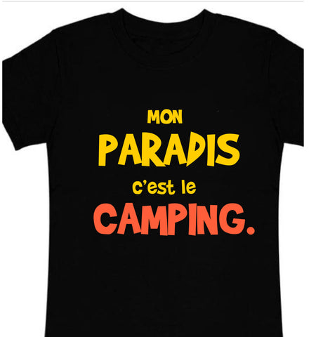 ENFANT «  Mon paradis c’est le camping » t-shirt