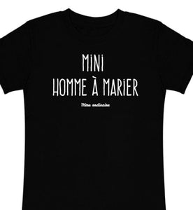 MINI HOMME À MARIER t-shirt enfant noir