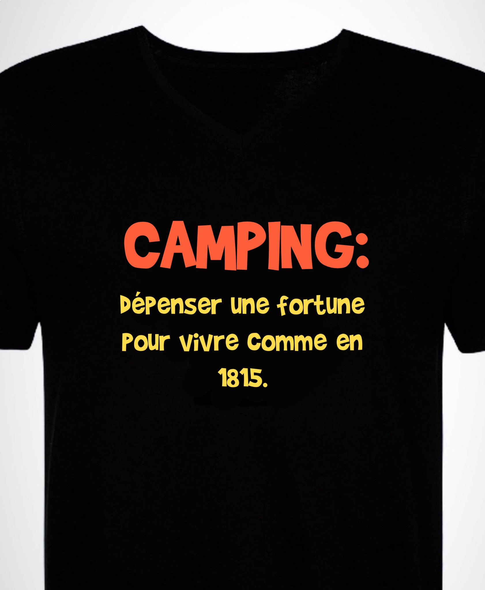 Camping: dépenser une fortune pour vivre comme en 1815! homme chandail