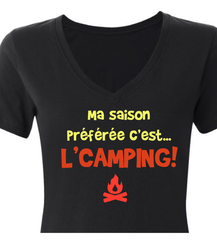 Ma saison préférée c’est l’camping! T-shirt femme