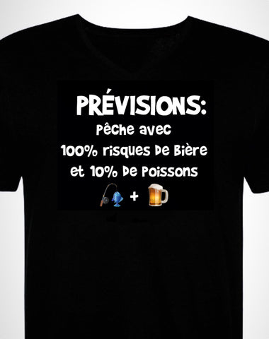 PREVISIONS 10% poissons 100% bière homme t-shirt