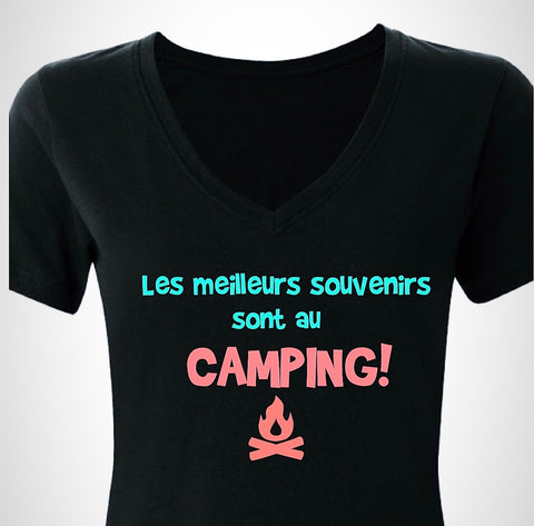 T-shirt Les plus meilleurs souvenirs sont au camping FEMME