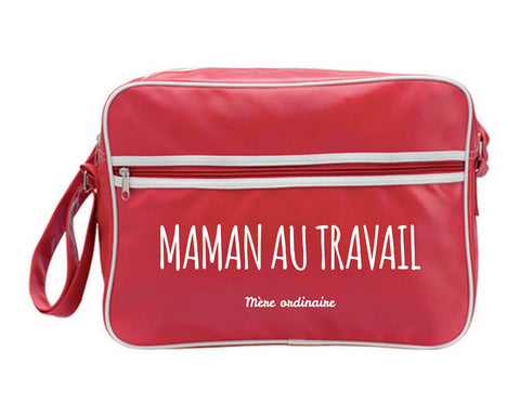 Sac vinyle rouge « MAMAN AU TRAVAIL »