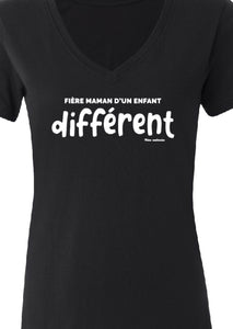 Chandail t-shirt "FIÈRE MAMAN D'UN ENFANT DIFFÉRENT"